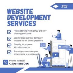 Shopify, Wordpress Web Development for Ecommerce Starting from 5000pkr