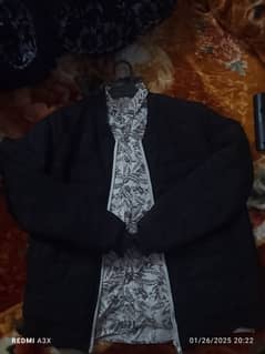 Men imported jacket in black colour Size Mudium + Shirt pair