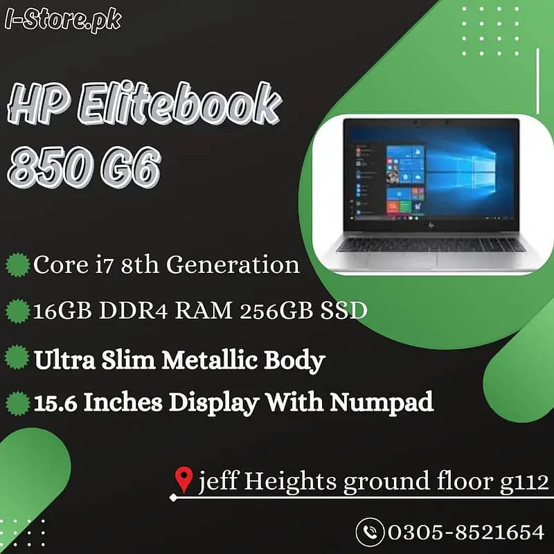 HP Elitebook 850 G6 Core i7 8th Gen 15.6 Inches Display With Numpad 0