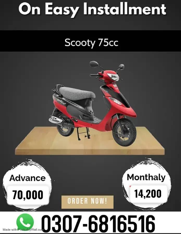 Evee Electric Scooty 75cc on Easy Installment 0