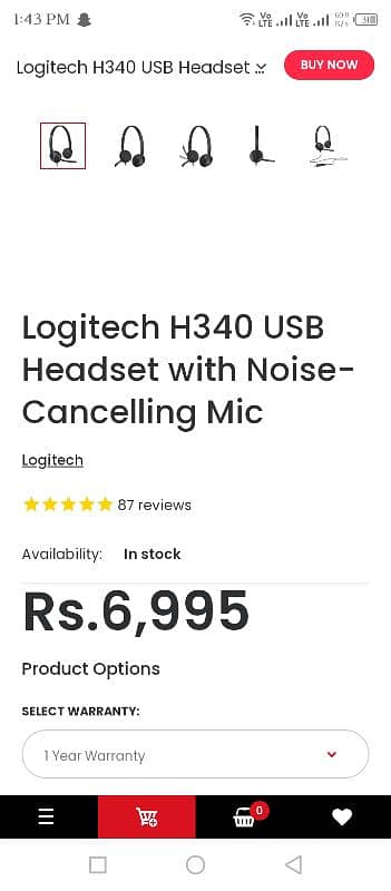 Logitech Headphones Model # H340 Available for Sell 4