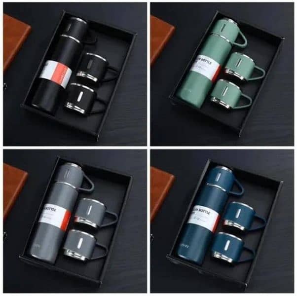 Temperature water stainless Steel Vacum Thermos 500ml 3pcs Extra 2 Cup 0