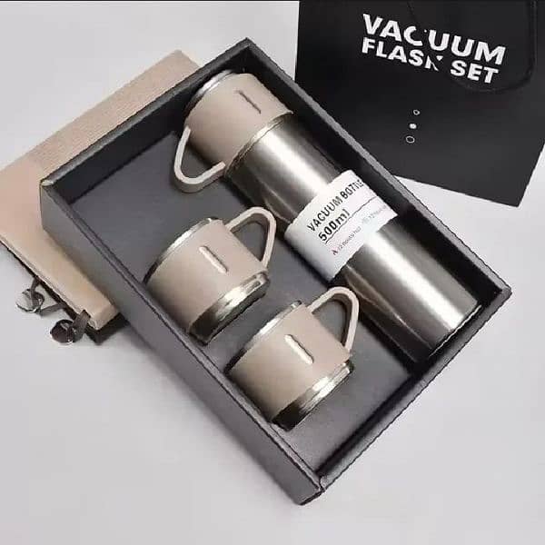 Temperature water stainless Steel Vacum Thermos 500ml 3pcs Extra 2 Cup 6