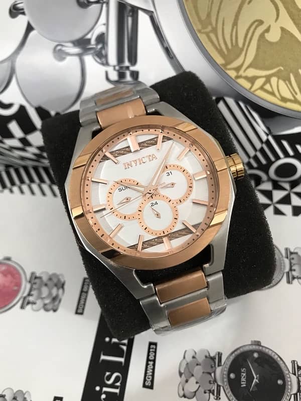 INVICTA-ROSE GOLD-TWO TONE-CHRONOMETER-NEW ORIGINAL WATCH-RADO-OMEGA 0