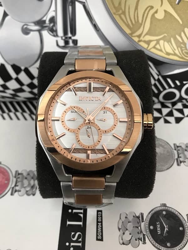 INVICTA-ROSE GOLD-TWO TONE-CHRONOMETER-NEW ORIGINAL WATCH-RADO-OMEGA 1