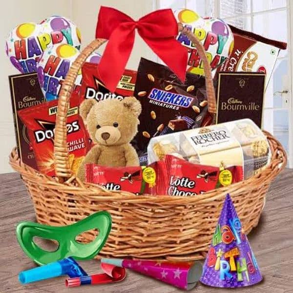 Basket For Gifting, Valanentin's, Chocolates, Toys,  Sweets, Lays 5