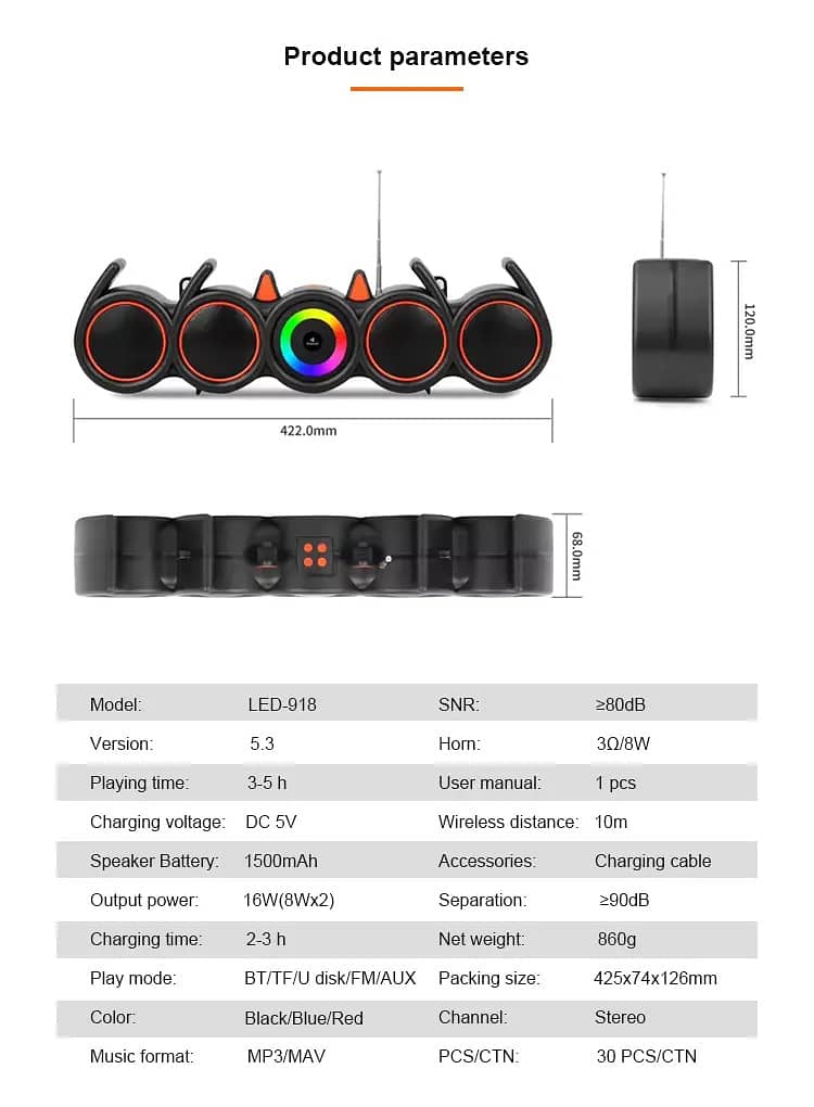 Kisonli LED-918 Wireless Bluetooth Soundbar with Subwoofer 2