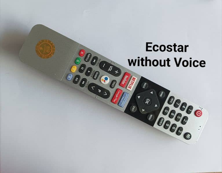 Ecostar Changhong Ruba Remote Control with Mic Voice Bluetooth options 5