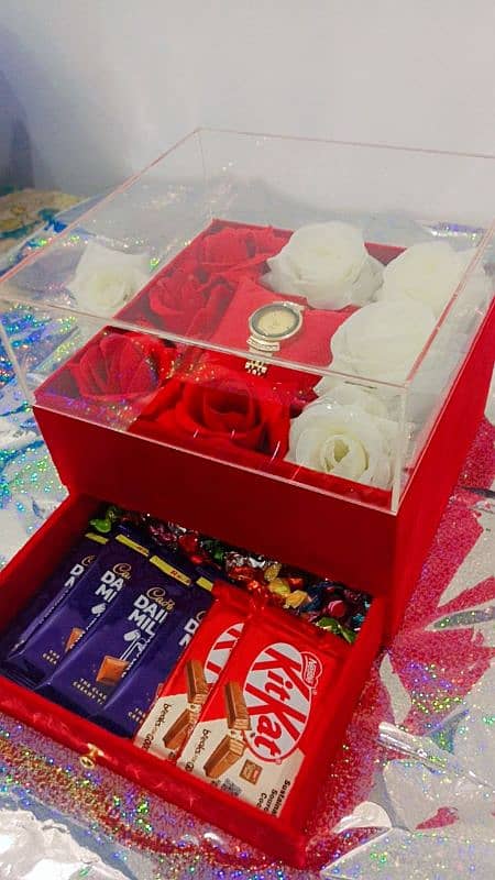 chocolate Gift Basket Flowers bouquet surprise box 5