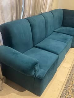 Velvet 7 seater corner sofa