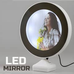 Magic mirror photo frame with led