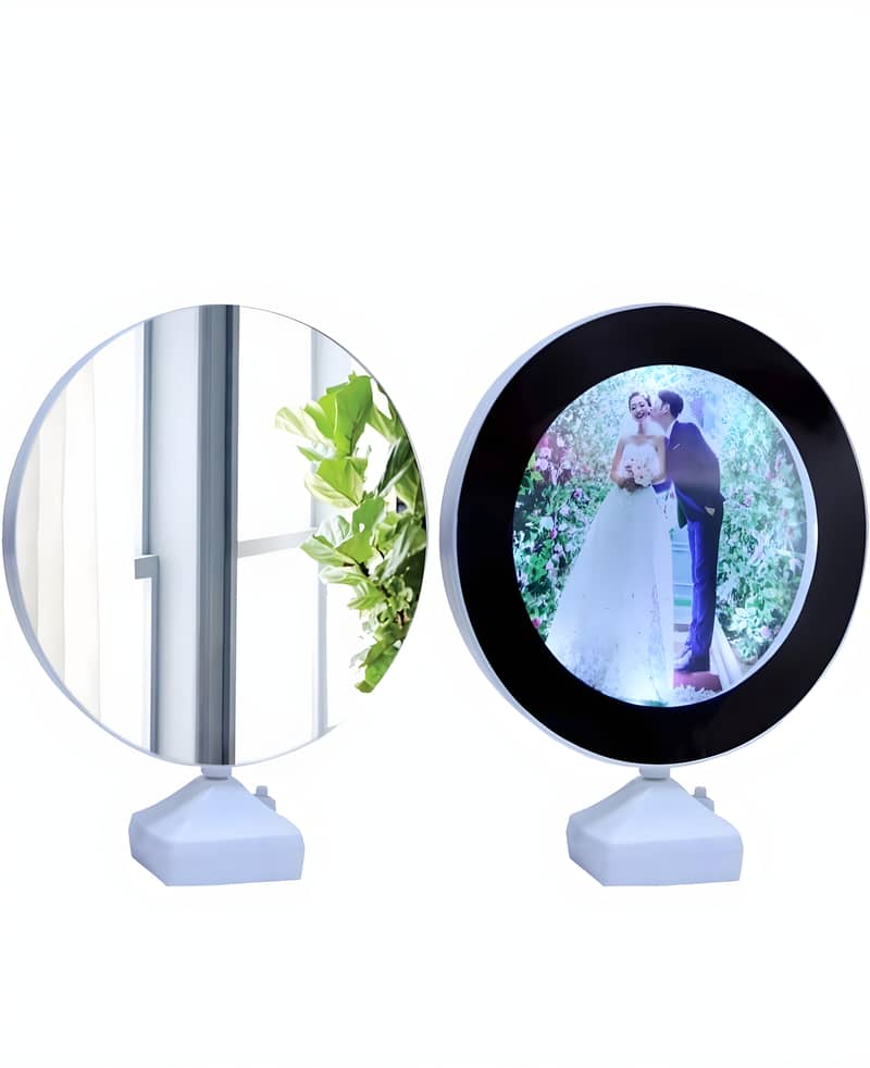 Magic mirror photo frame with led 3