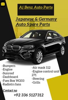 Bumpers, Engine, Sunroof, Steering Mercedes, BMW, Audi Auto Spare Part