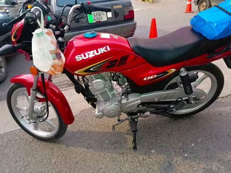 2022 Suzuki Bike 110cc, Red Color, All Punjab Number, 0