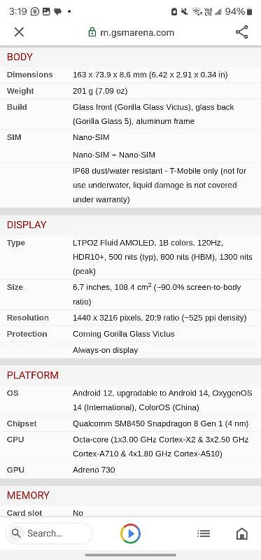 OnePlus 10 pro panda white 12GB 512 GB Dual Sim Official PTA Approved 15