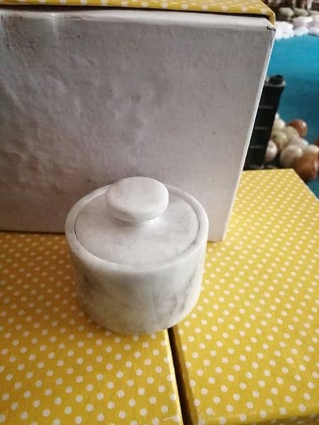 Marble Salt Cellar, Marble Masala Jar 1