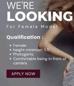 Female Models Required For Shoots and Ads