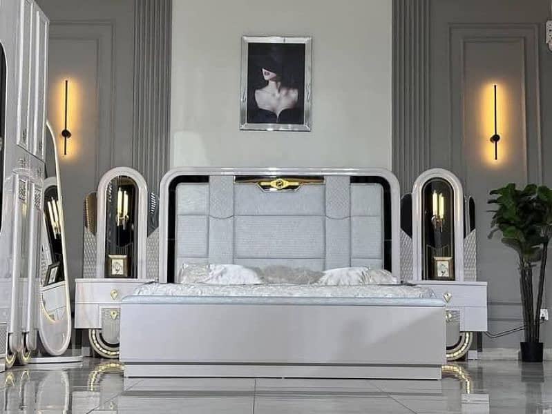 Bed with Dressing table in deco paint 0