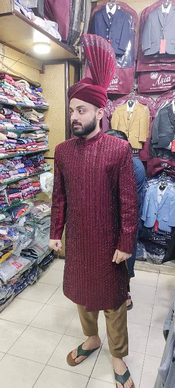 Sherwani (sequence) cutt dana. One time use 3