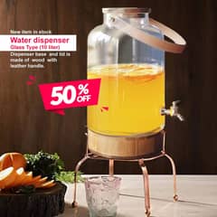 Glass Juice Dispenser with Tap & Lid ( 10 Liter )