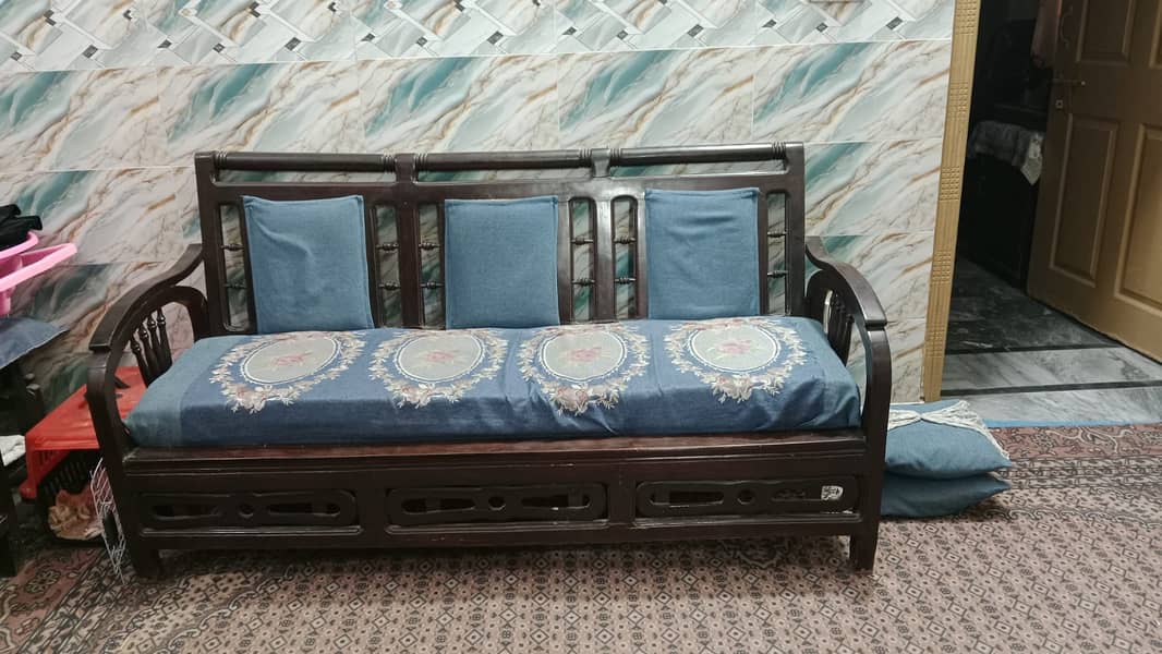 Solid Wood Sofa Set 5