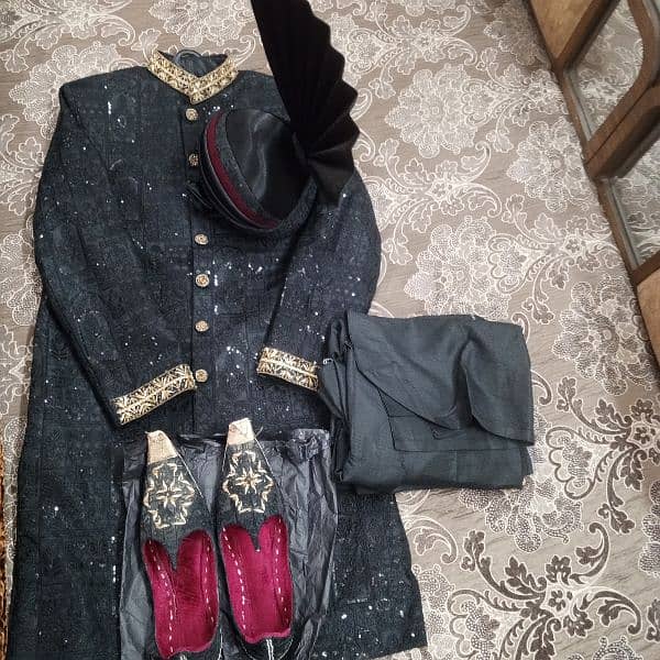 Sherwani with khussa, kulla and inner suit 0