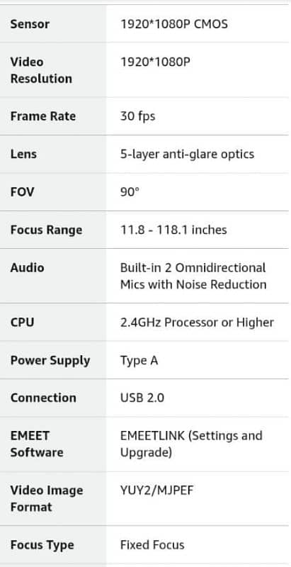 C960 Emeet 1080p Webcam With Microphone, Web Camera, 2 Mics 1