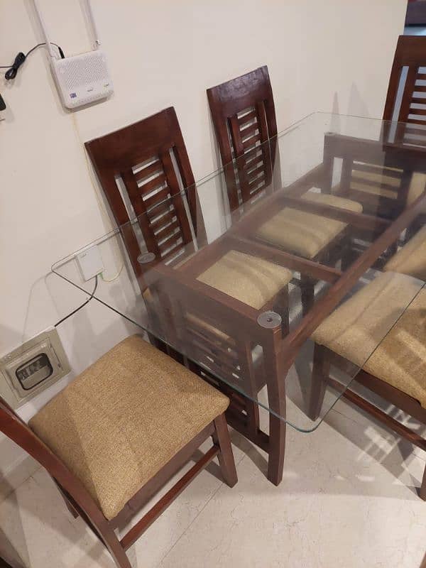 Sale of dining table with 6 chairs and one centre and 2 side tables 10