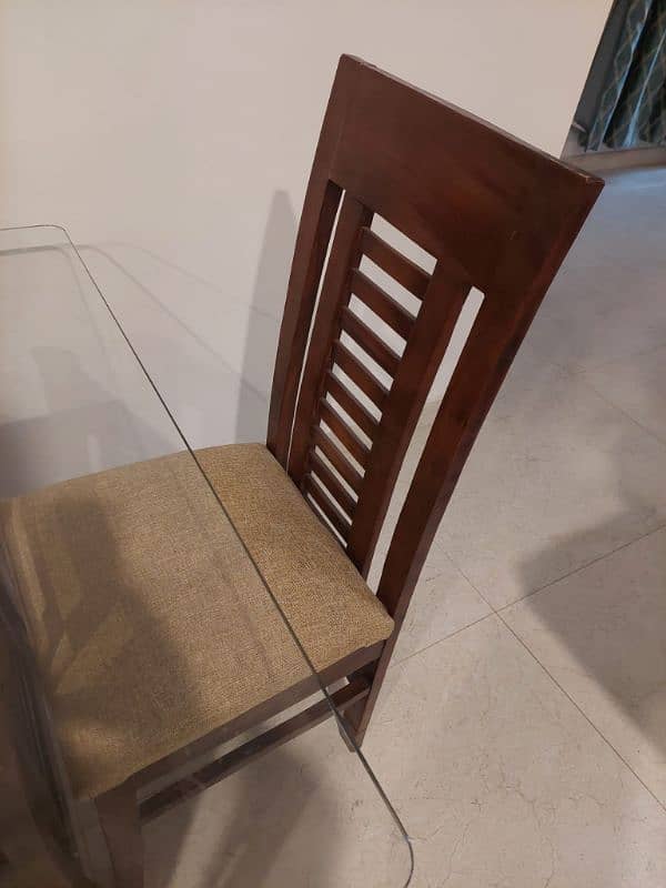 Sale of dining table with 6 chairs and one centre and 2 side tables 12