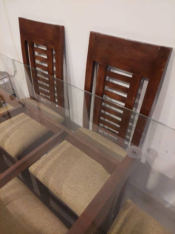 Sale of dining table with 6 chairs and one centre and 2 side tables 13