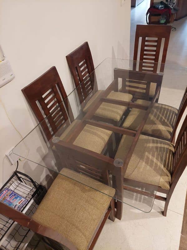 Sale of dining table with 6 chairs and one centre and 2 side tables 14