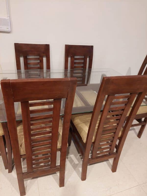 Sale of dining table with 6 chairs and one centre and 2 side tables 15