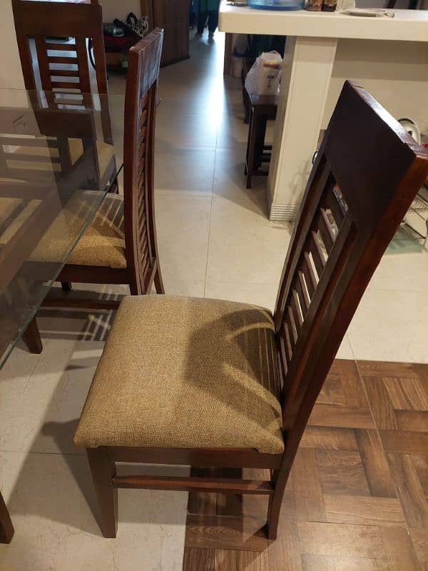 Sale of dining table with 6 chairs and one centre and 2 side tables 16