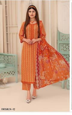 Zari lawn original 3pcs suits lady suits