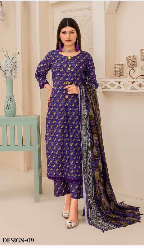 Zari lawn original 3pcs suits lady suits 1