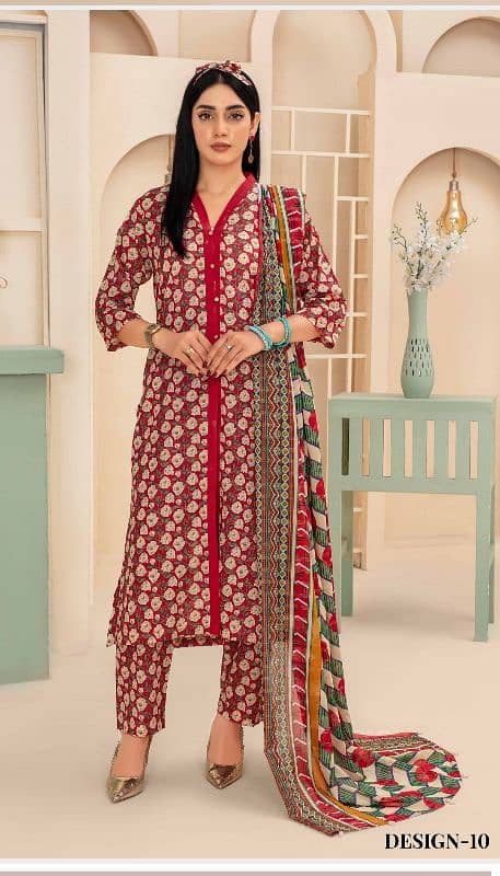 Zari lawn original 3pcs suits lady suits 2