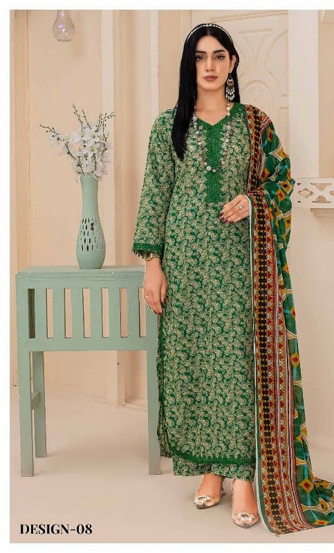 Zari lawn original 3pcs suits lady suits 3