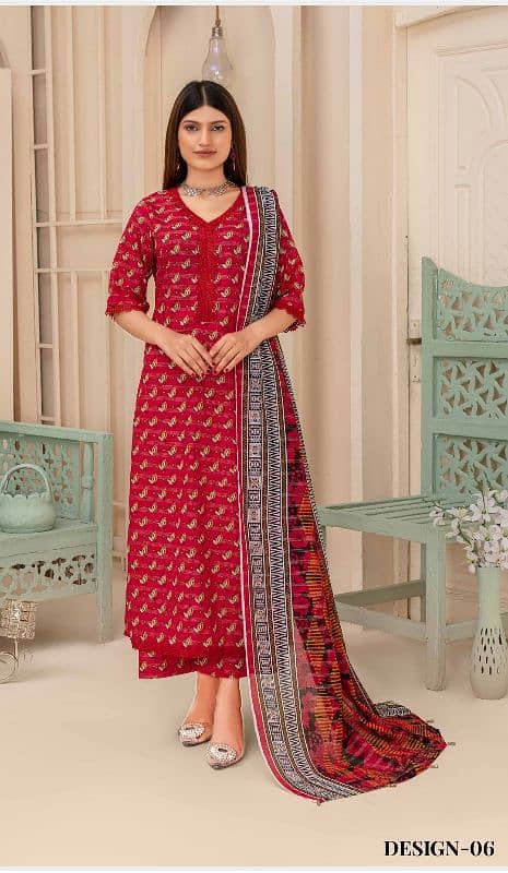 Zari lawn original 3pcs suits lady suits 4