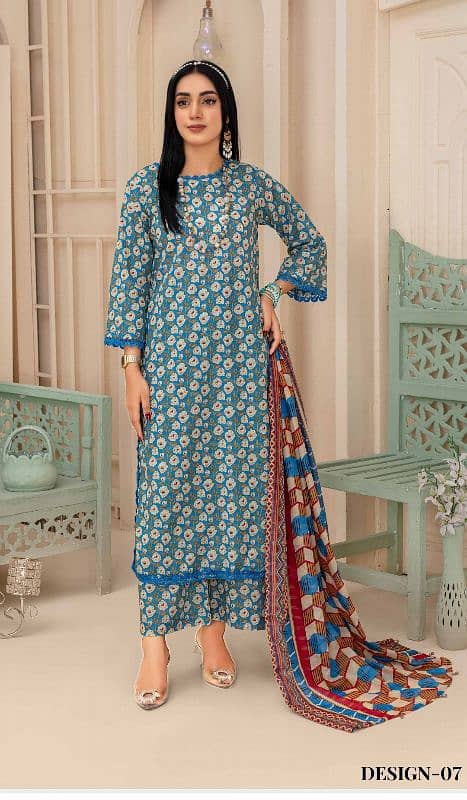 Zari lawn original 3pcs suits lady suits 6