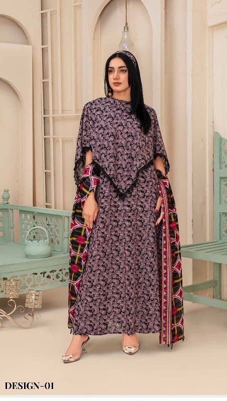 Zari lawn original 3pcs suits lady suits 9