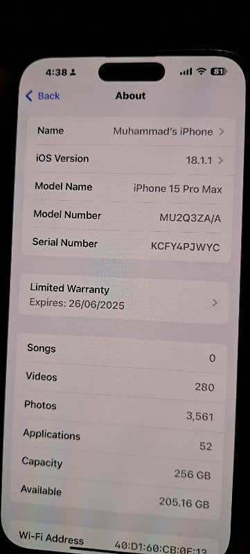 Apple Iphone 15 pro max 256gb dual physical sim 2