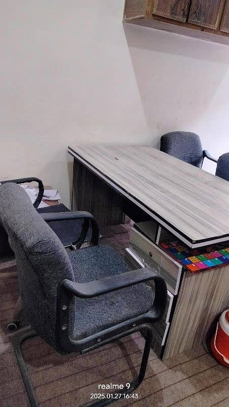 office table+admin chair+ 4 chairs 4