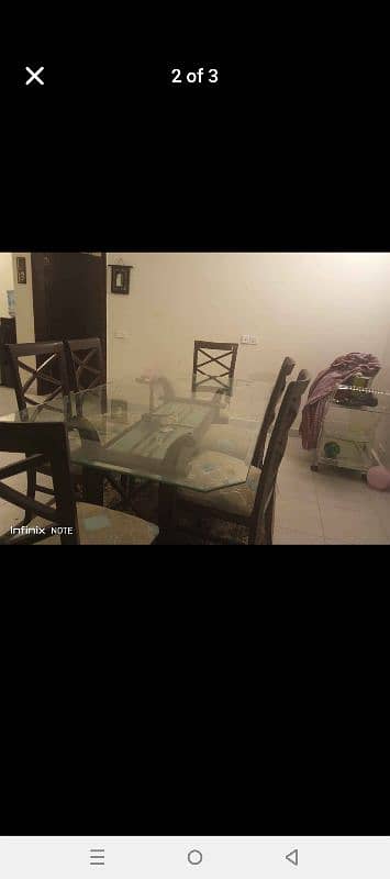 dining table with wooden chairs in good condition 1