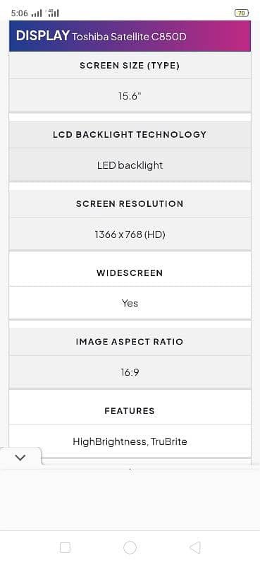 Toshiba Satellite C850D 6