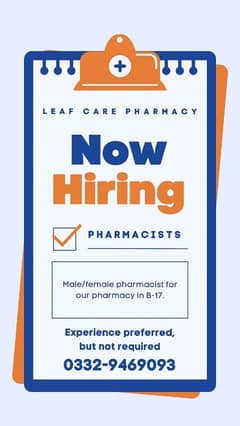 Pharmacist | Jobs | Male and Female