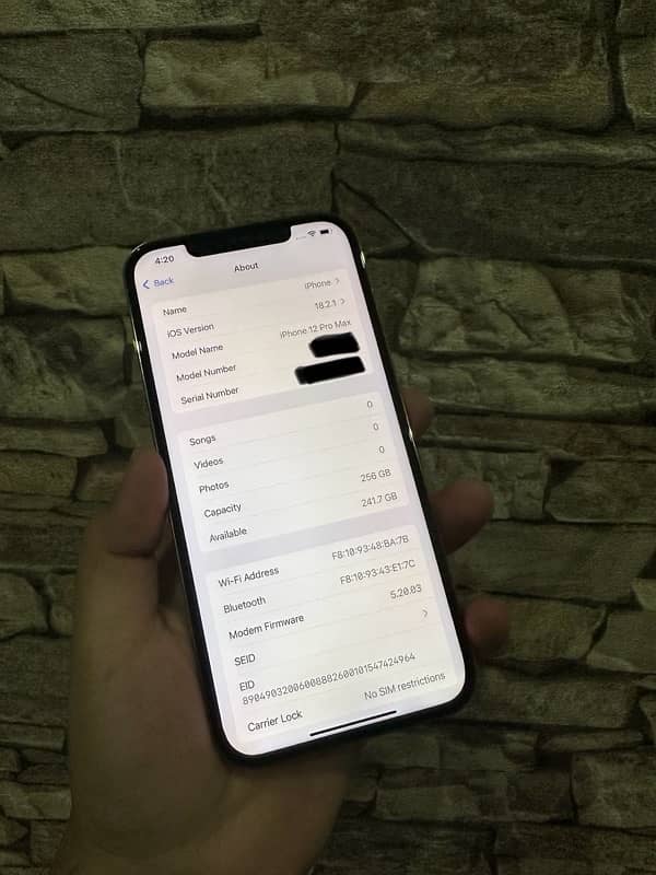 iphone 12 pro max 256gb PTA APPROVED 1