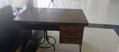 2 seater solid wood sofa and office table for sale