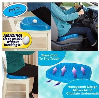 Egg Sitter Seat Cushion, Non-Slip Cover, Breathable Honeycomb Design. 3