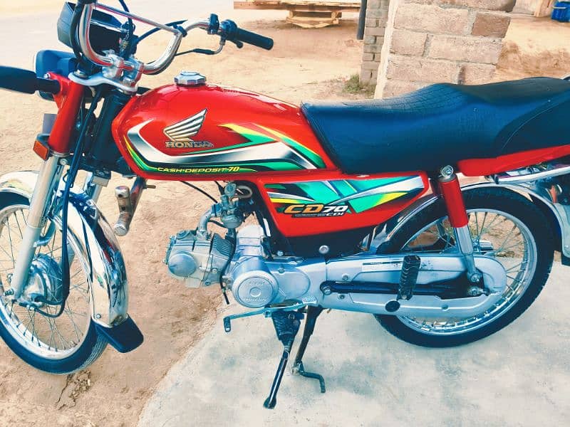 Honda CD70 2022 All Punjab Number Lush Condition Paka 22 3