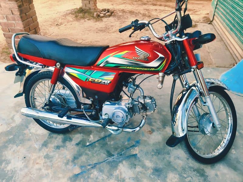 Honda CD70 2022 All Punjab Number Lush Condition Paka 22 9